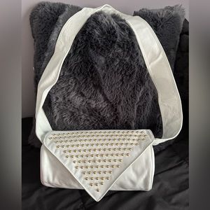 1990’s Vintage White Leather Barrel Shoulder Handbag - New Without Tags